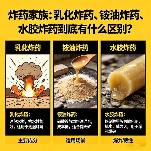 道滘镇炸药家族：乳化炸药、铵油炸药、水胶炸药到底有什么区别？